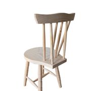 Chaise rétro en pin massif brut style Windsor