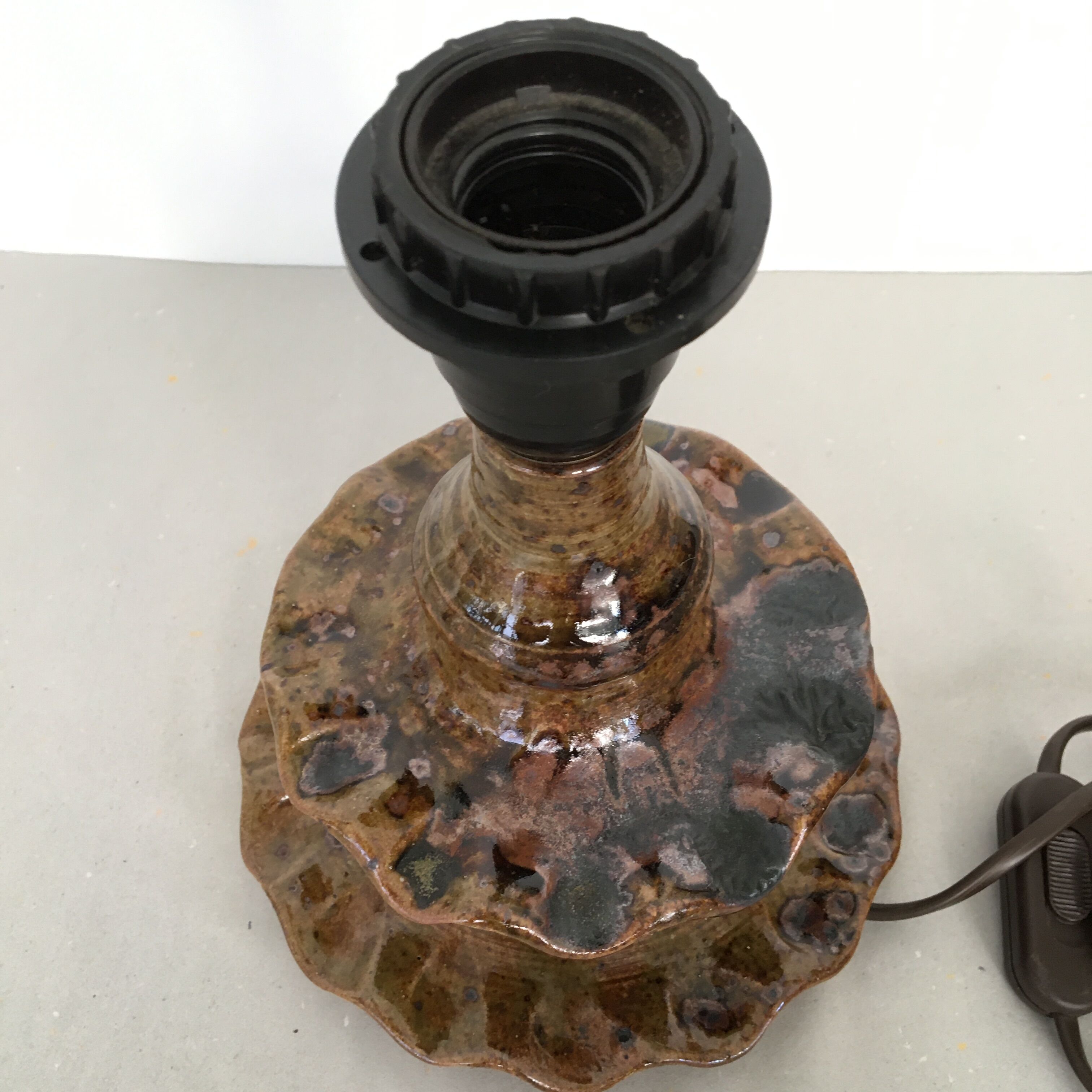 Handmade stoneware lamp foot