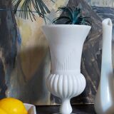 Vase balustre milk glass ancien début XXème