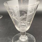 Verres à eau avec motif ciselés (épis de blé)