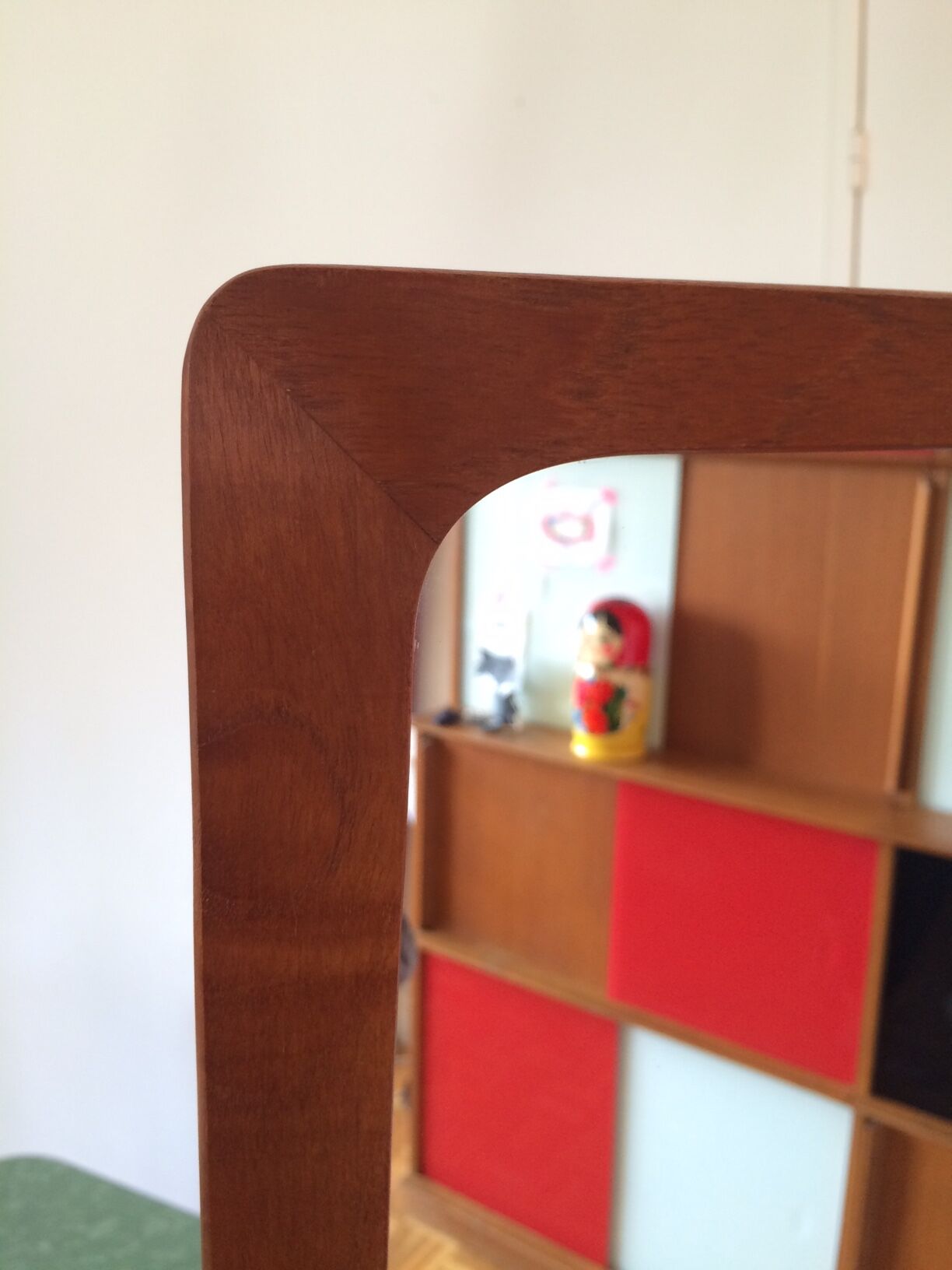 Scandinavian mirror with shelf  35x67cm