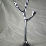 Modern mid-century aluminum three-pointed candelabra