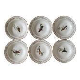 6 deep plates Gien Moineaux from Paris