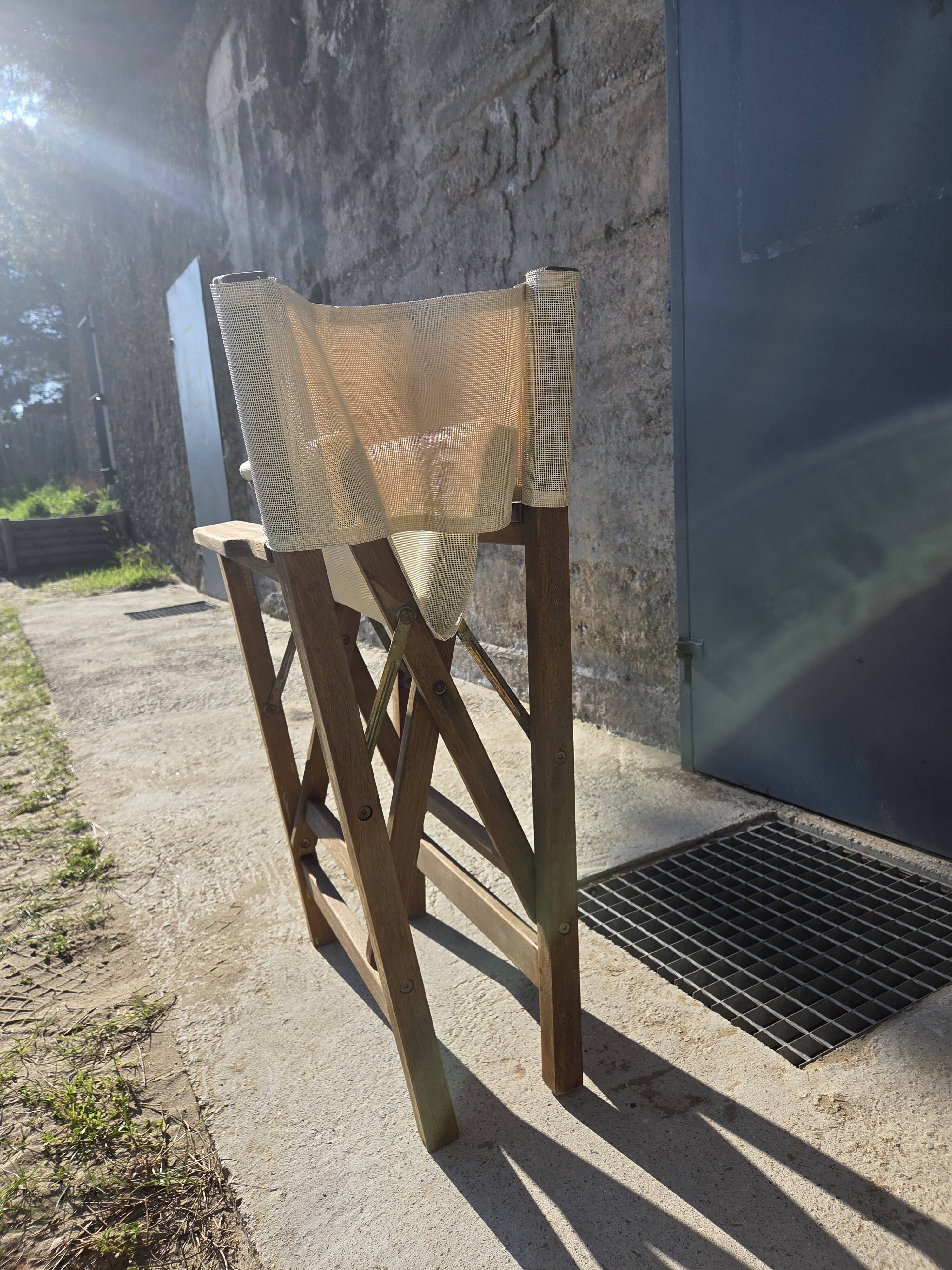 Director's chair in antique teak – restored