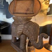 Rattan Elephant table in the style of Vivaï del Sud, Italy 1970