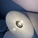Paire de suspensions vintage en opaline blanche