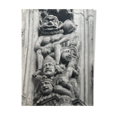 Tirage photographie noir et blanc argentique bas-relief d’une église XXe