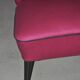 1950s cocktail chair in Bordeaux and black fabric and wood, Mid-Century style.