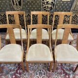 Suite de 6 chaises gondoles de style Empire