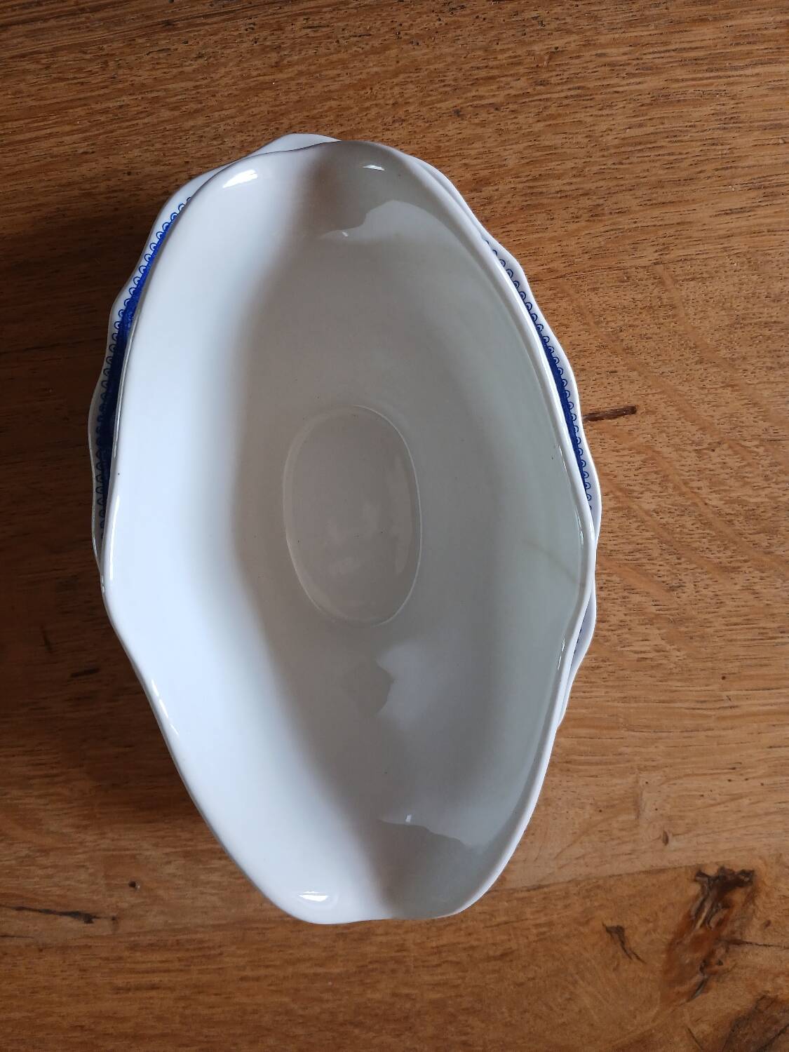 Old Lunéville earthenware sauce boat