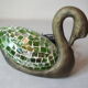 Table lamp a swan resin lampshade glass stained glass style deco office