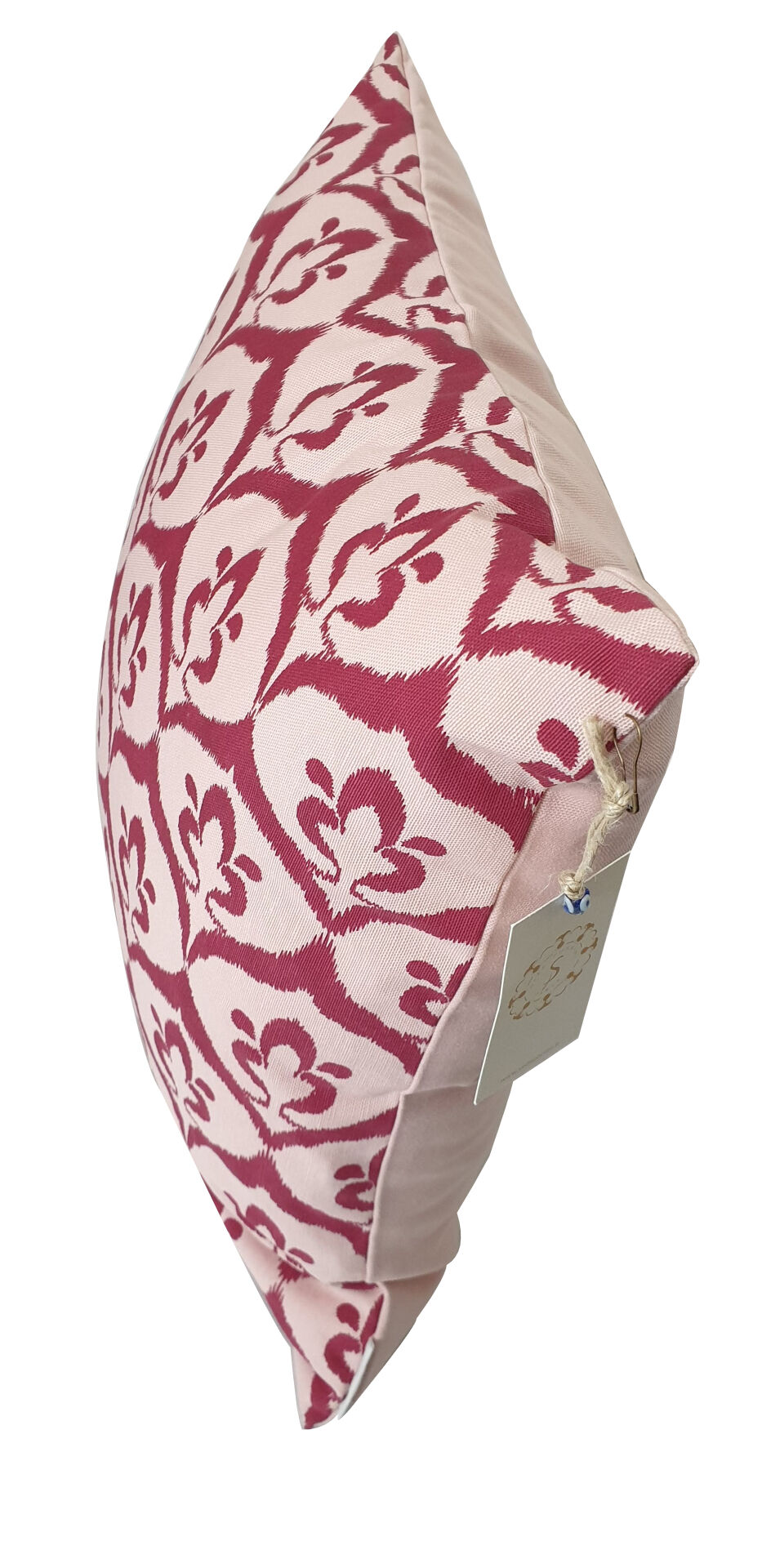 Pink / raspberry ikat style ottoman cushion cover - 50 x 50