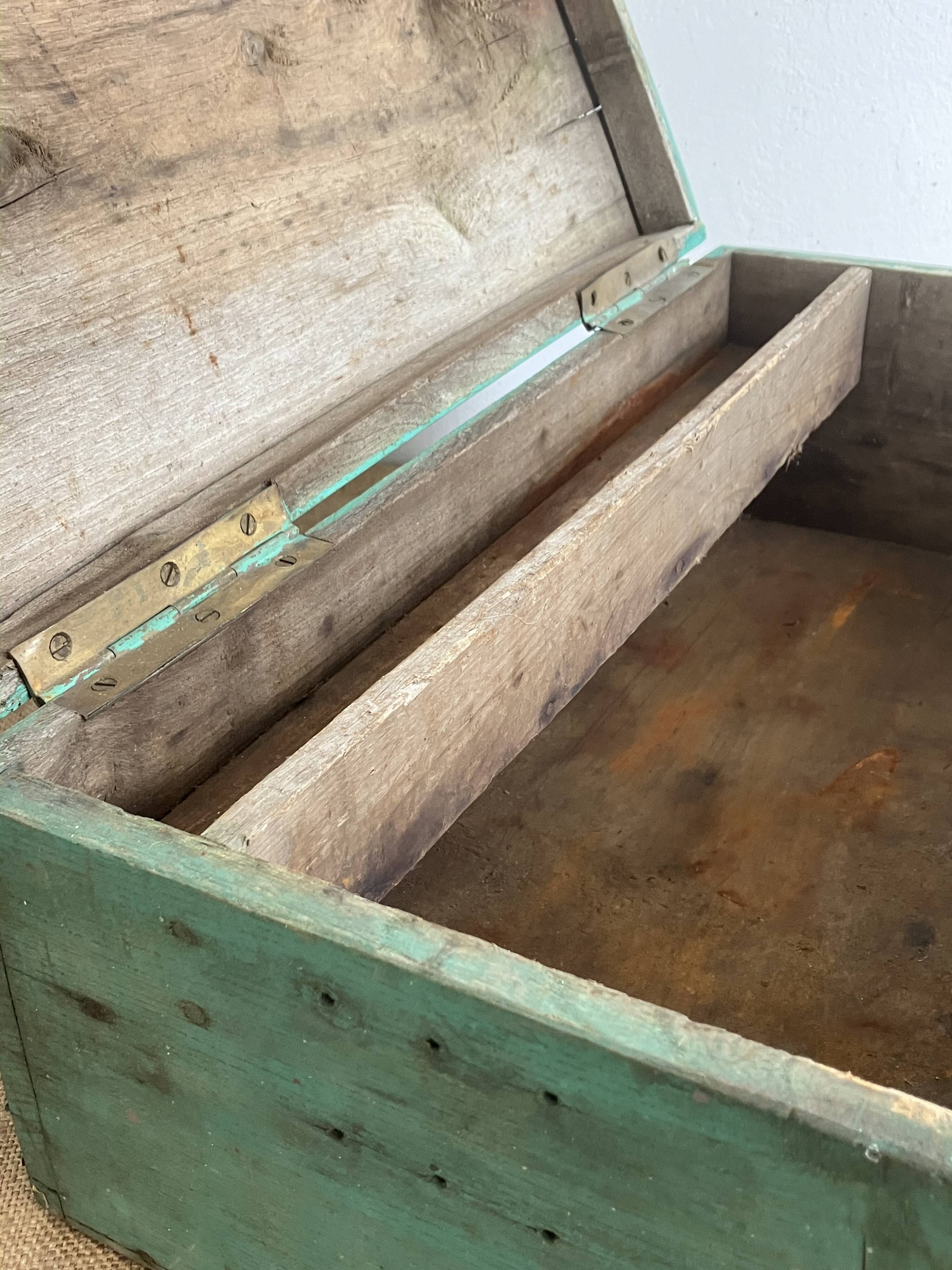 Old toolbox, wooden chest