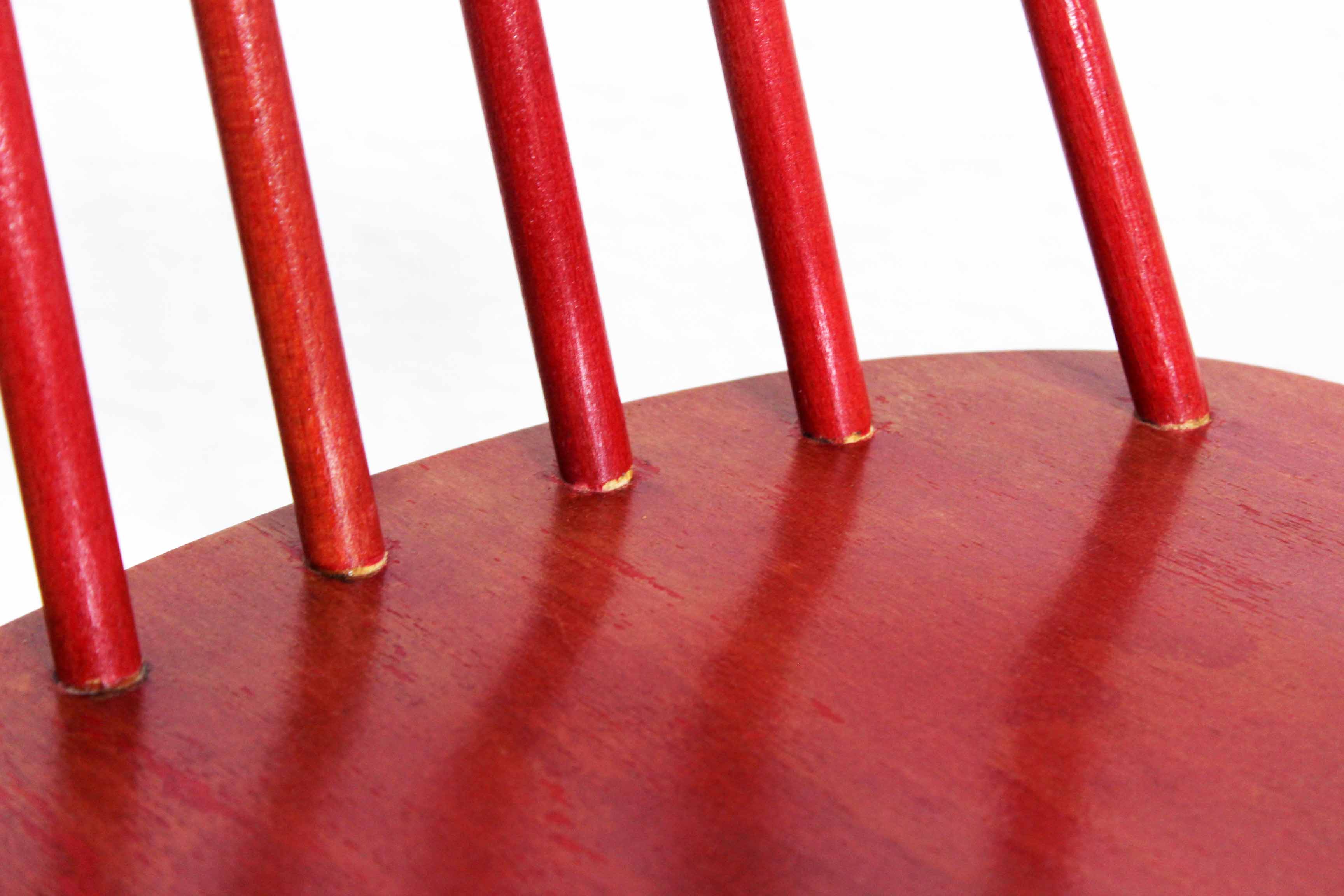 Red Fanett chair by Tapiovaara