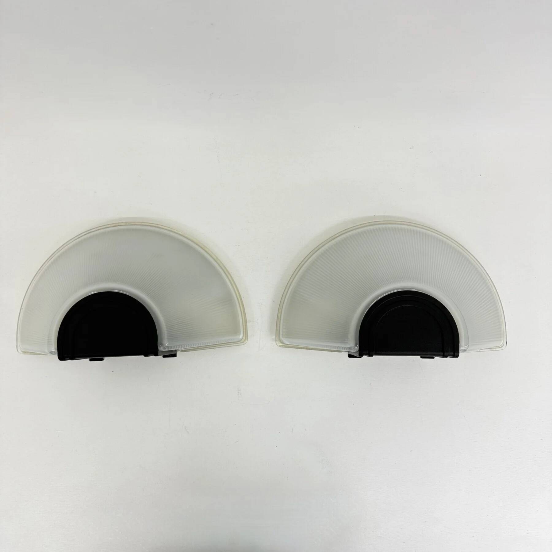 Set of 2 glass Prisma wall lamps MEGA, 1980s, Italy
