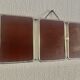Miroir triptyque barbier chromé chocolat vintage 1940 - 21 x 49 cm
