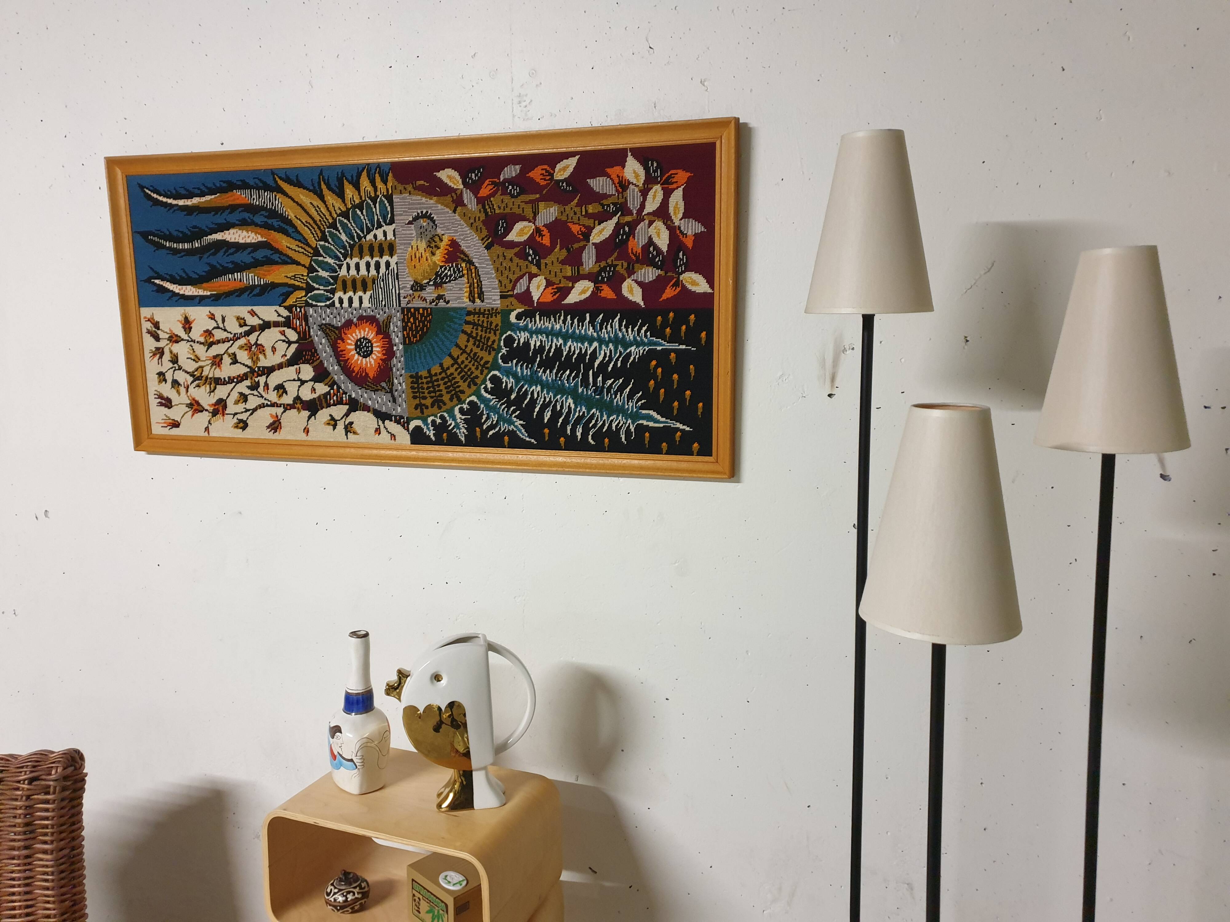 Picard Ledoux Mid-Century Framed Tapestry
