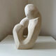 Vintage abstract plaster sculpture of a couple and child