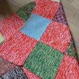 Plaid patchwork hand-knitted