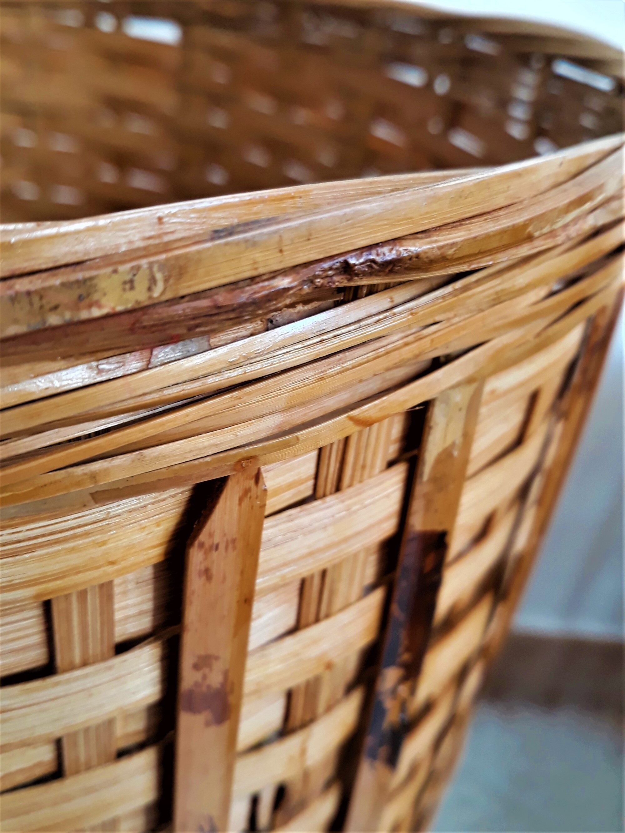 Large wicker basket / high rattan - Rattan pan / wicker XXL