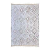 Berber carpet 190x290 cm white colorful patterns
