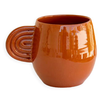 Amber terracotta ceramic mug