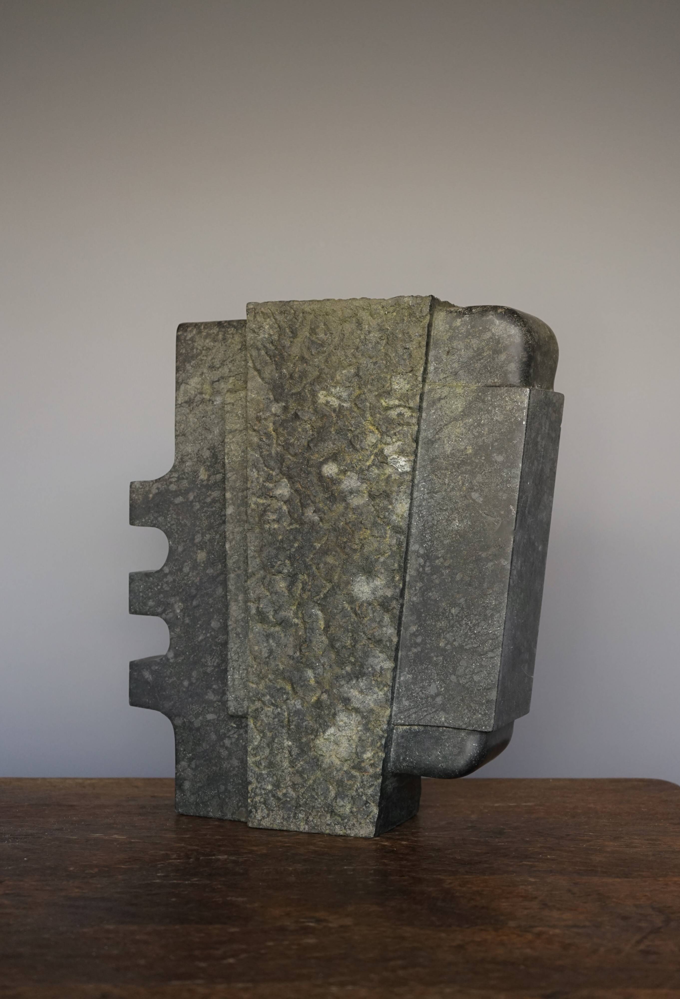 Abstract Brutalist stone sculpture. 1970s