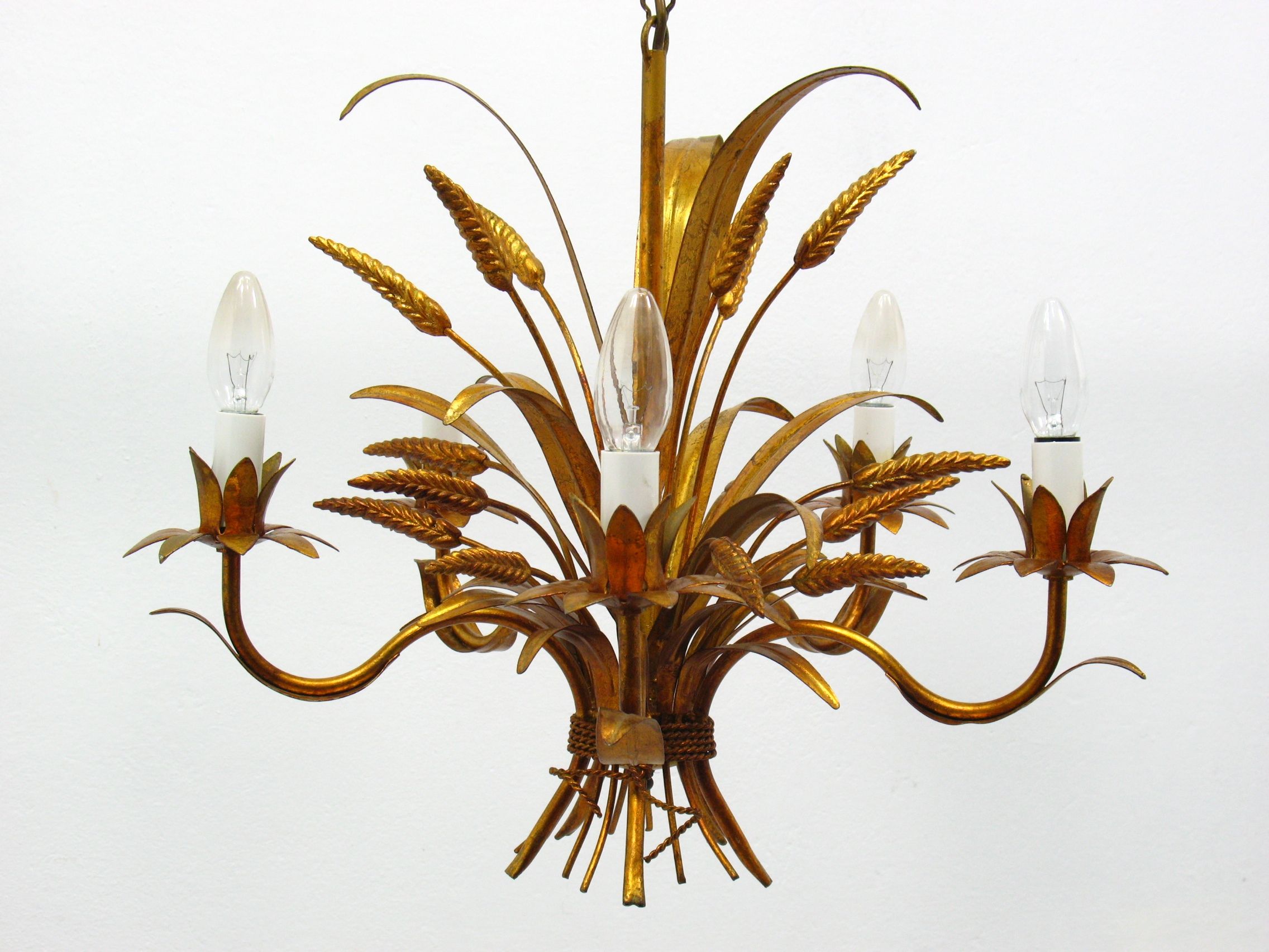 Lustre floral hollywood regency années 1970
