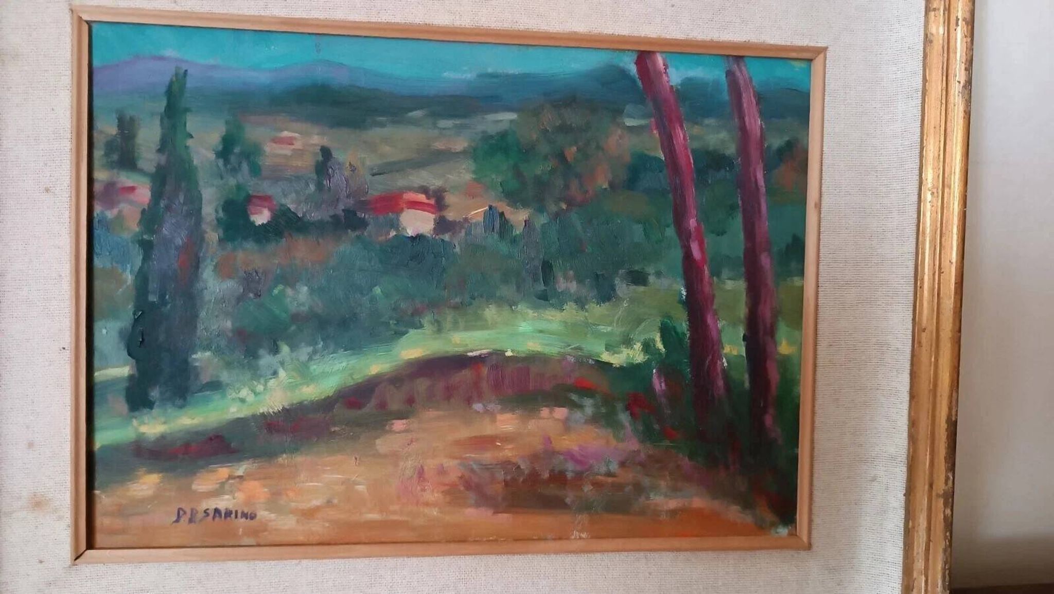 Still life by papalia sarino (1898/1958) oil on panel landscape
