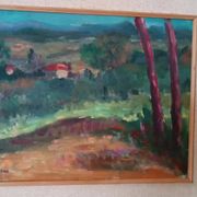 Still life by papalia sarino (1898/1958) oil on panel landscape