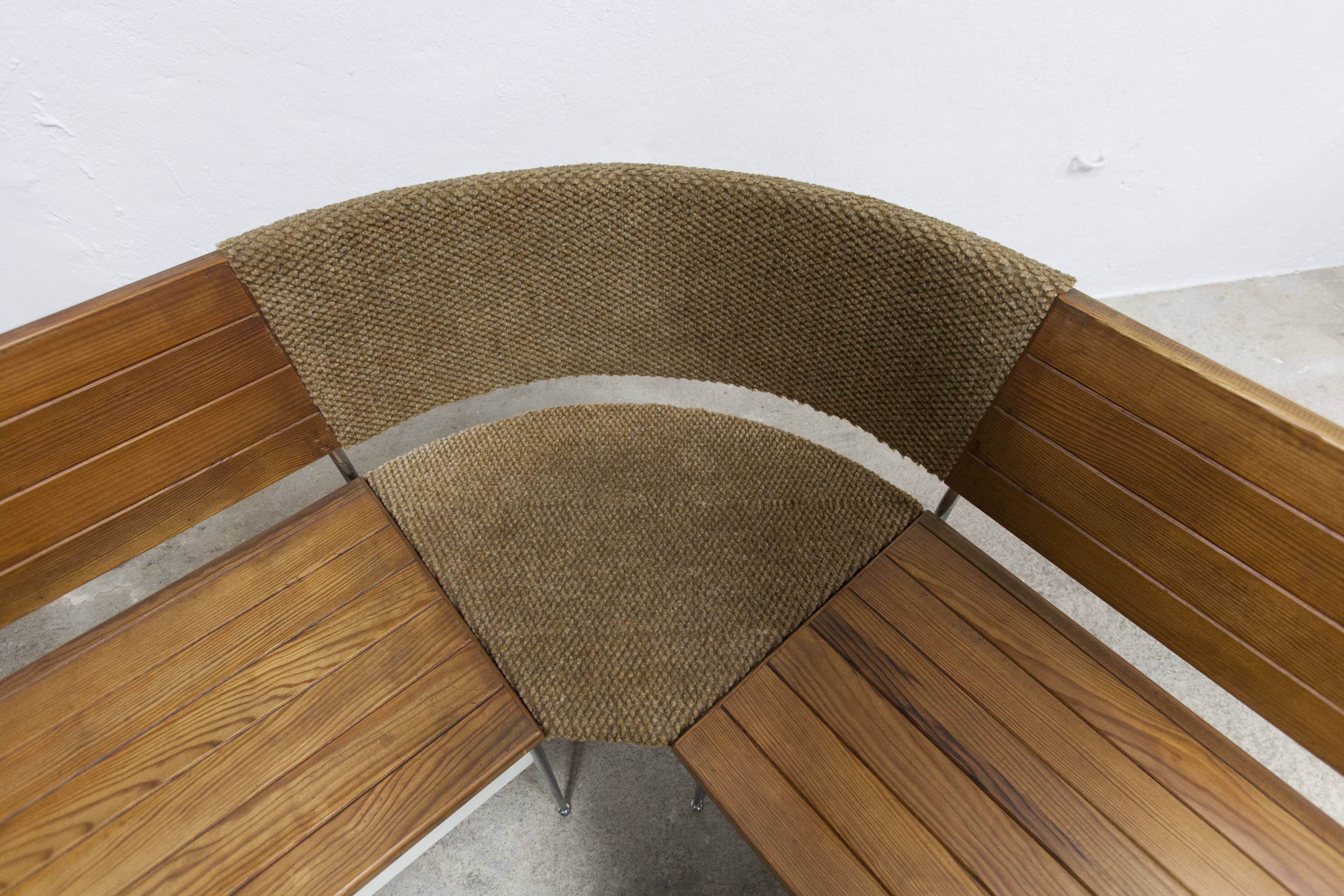 1970 wooden kitchen corner bench set