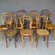 Set de 11 chaises bistrot bois et cannages, 1900/1915