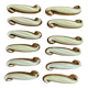 Set of 12 vintage art deco yellow and gold ceramic knife rests