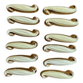 Set of 12 vintage art deco yellow and gold ceramic knife rests