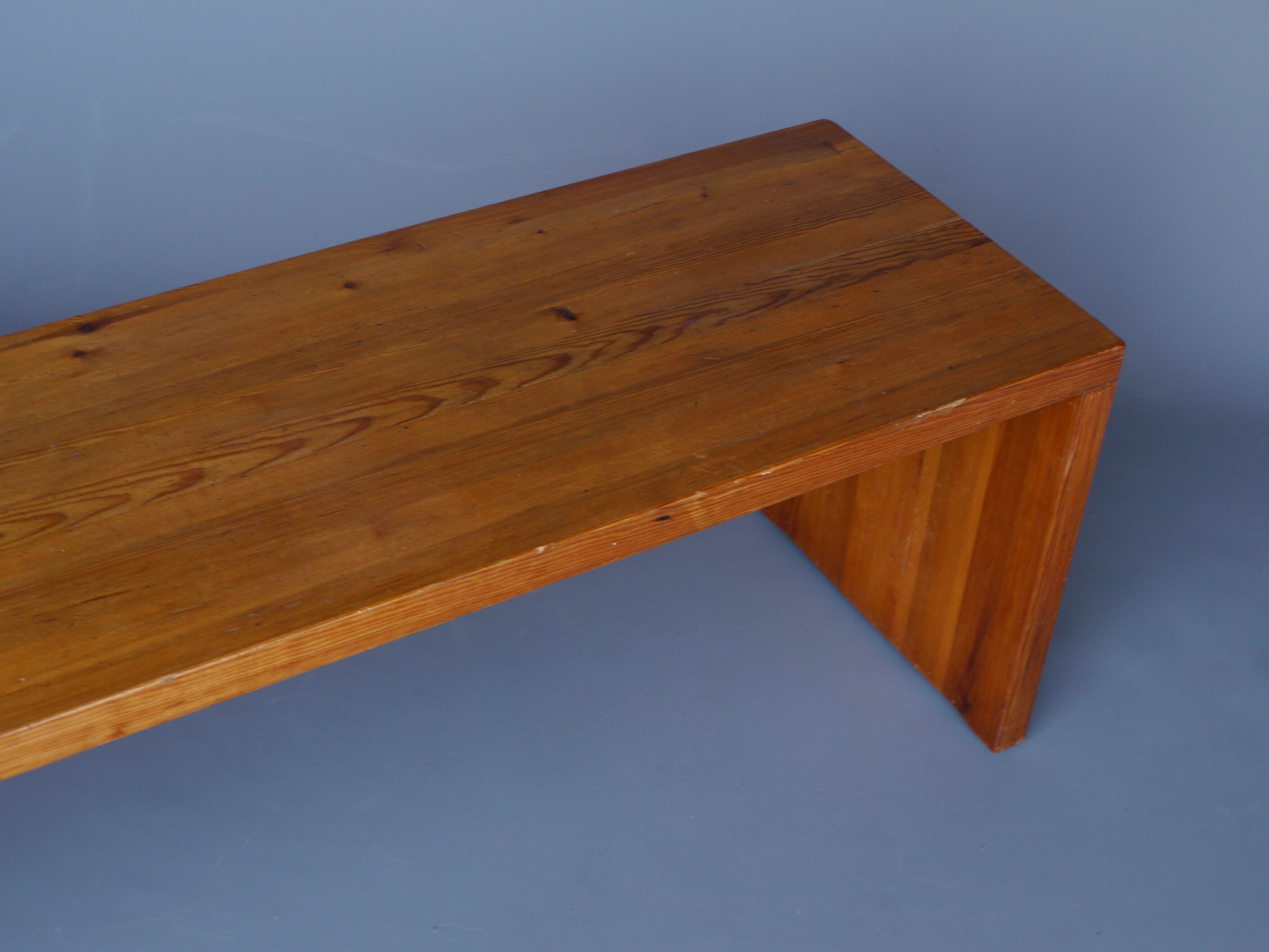 Vintage Scandinavian long pine bench. 1960s