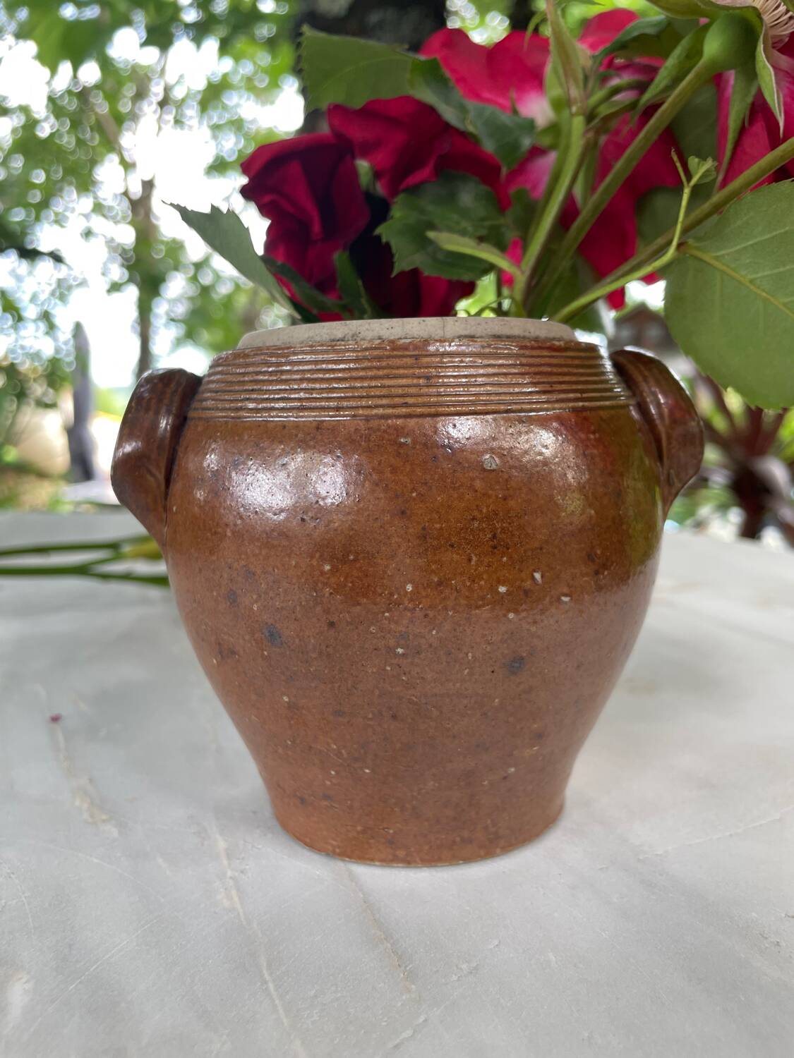 Antique stoneware pot