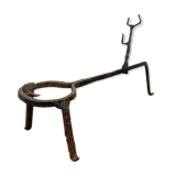 Antique wrought iron fire place pan trivet 18th century
