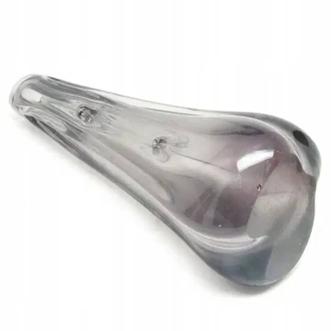 Vase en forme de haricot, moderne du milieu du siècle, en verre transparent, Ząbkowice, Pologne, années 1970