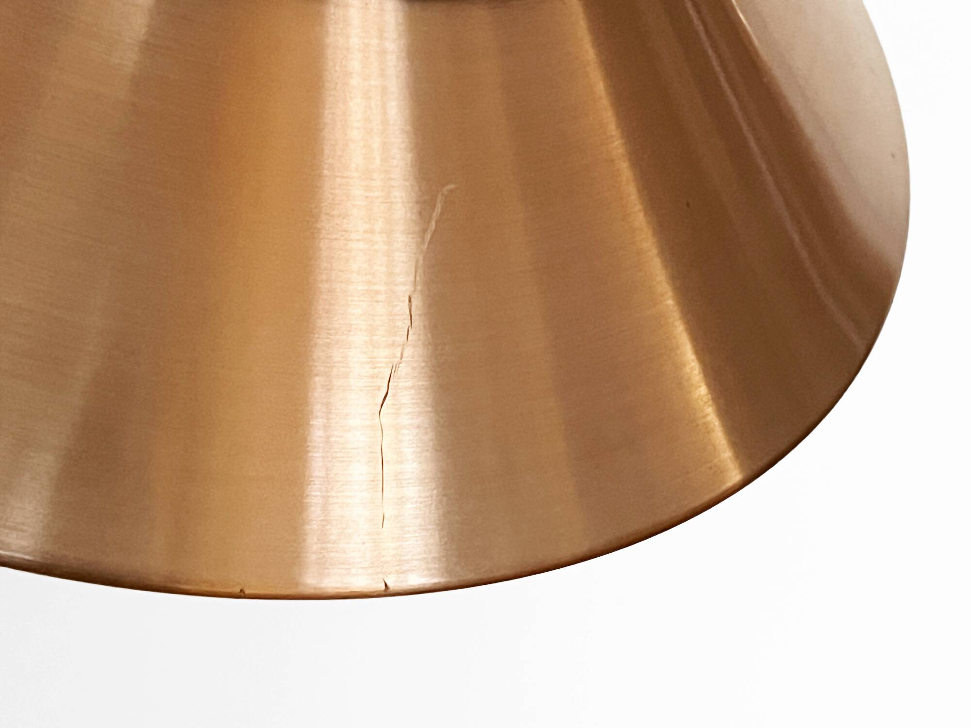 Copper colored aluminium pendant light by Carl Thore for Granhaga Metall. Sweden 1970s