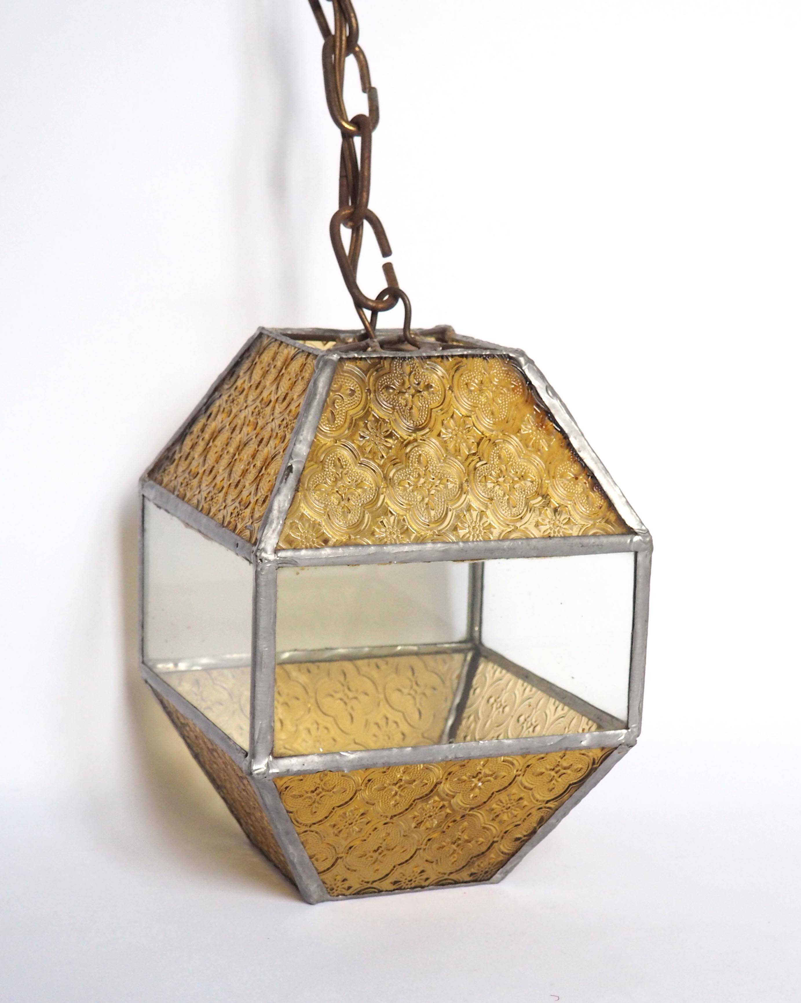 Amber Glass Grenade Lantern