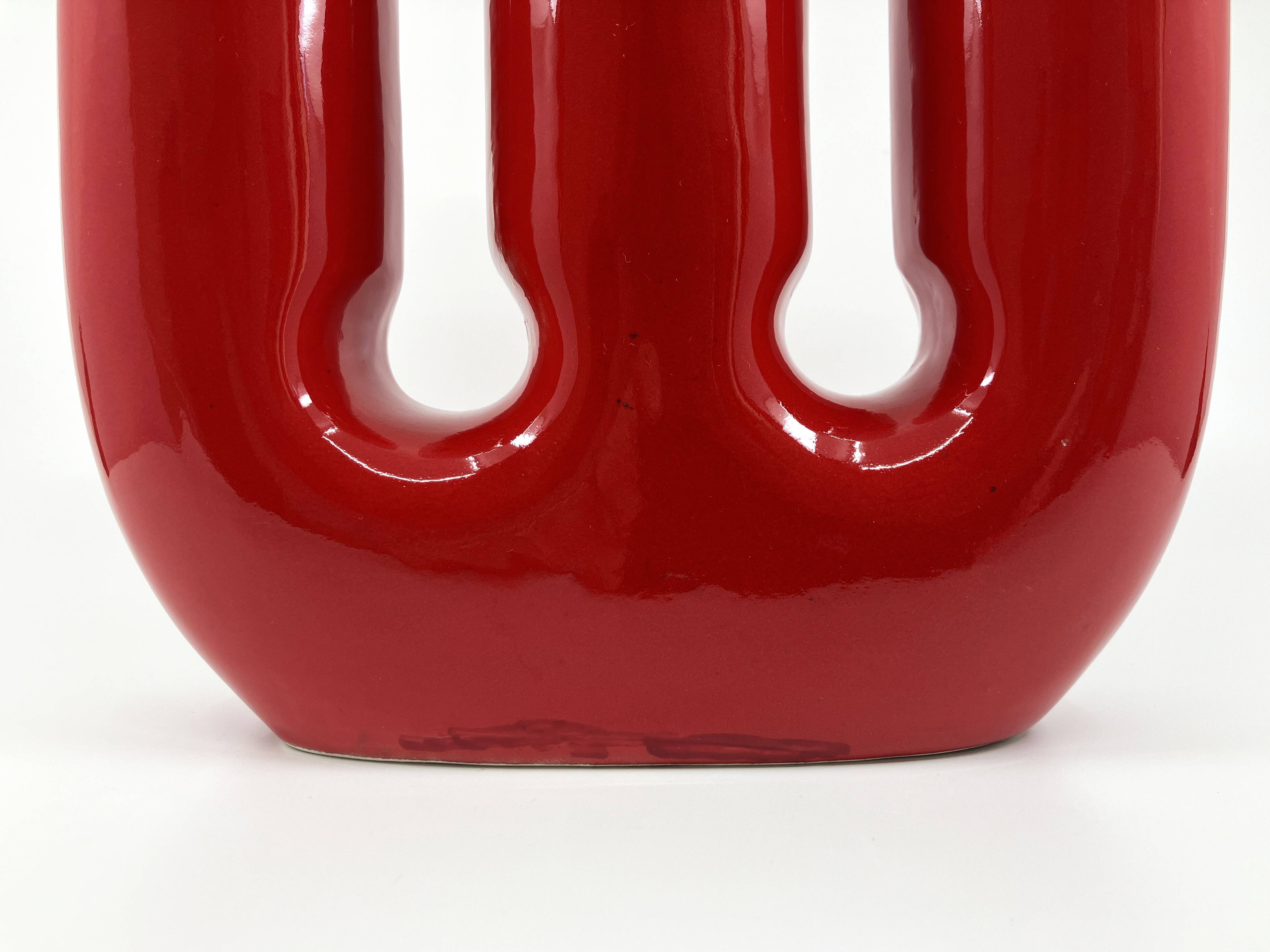 3-necked ceramic vase • space age • Italy • Circa 60/70