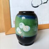 Vase grès émaillé Colette Houtmann signé