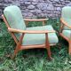 Fauteuils scandinaves bois blond vintage Années 60