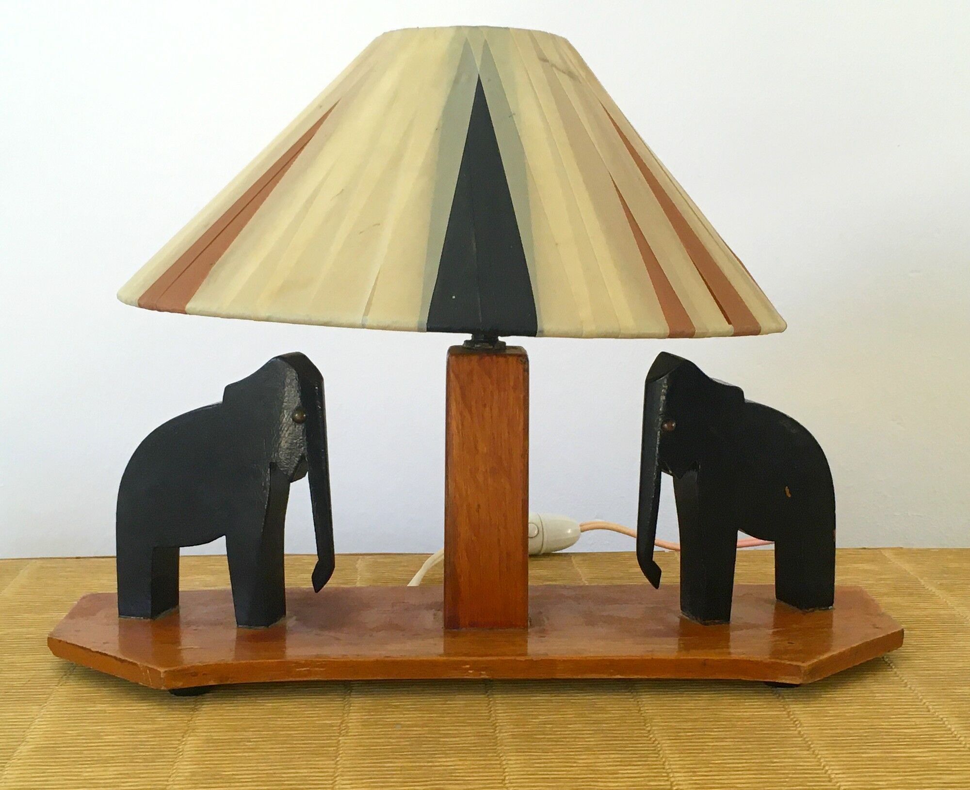 Vintage wooden lamp 50s