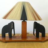 Vintage wooden lamp 50s