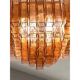 Luxury Italian Amber-Rosè “Squared” Murano Glass Squared Flush Mount