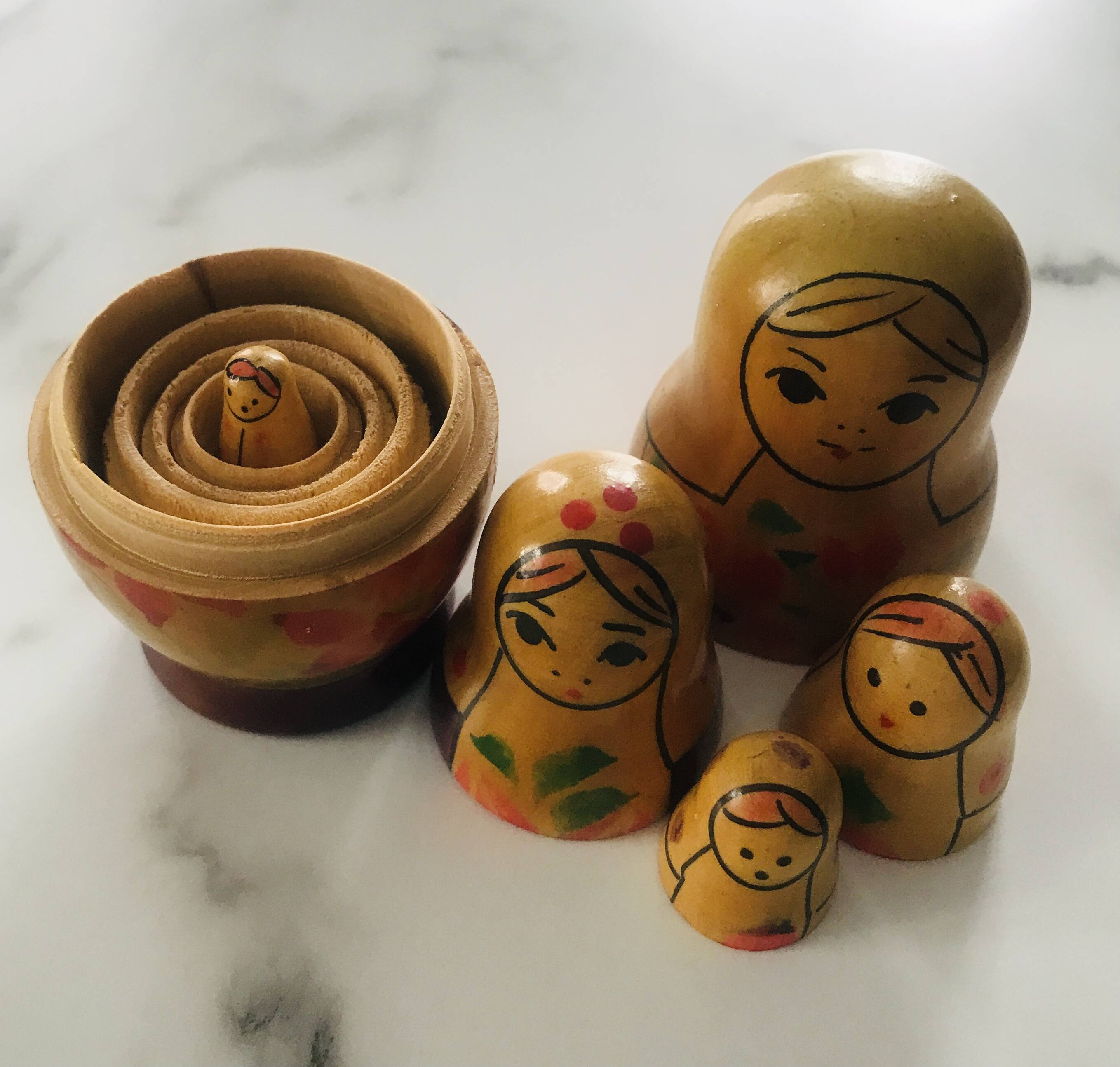 Traditional vintage Russian dolls or Matryoshkas