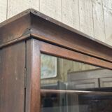 1950s English mahogany wall display cabinet