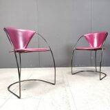 Vintage pink 'linda' dining chairs by Arrben, 1980s - set of 4