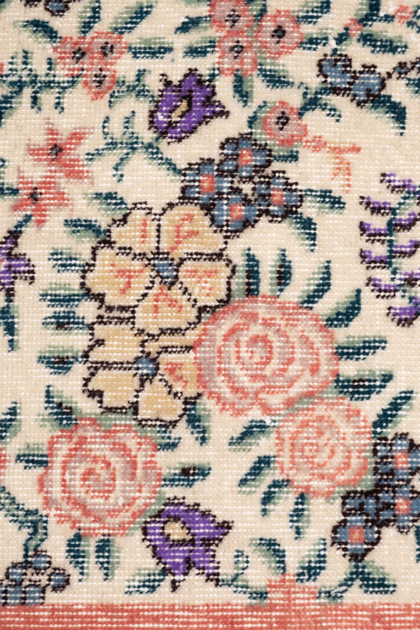 Vintage Turkish Sparta Floral Rug, 1970s